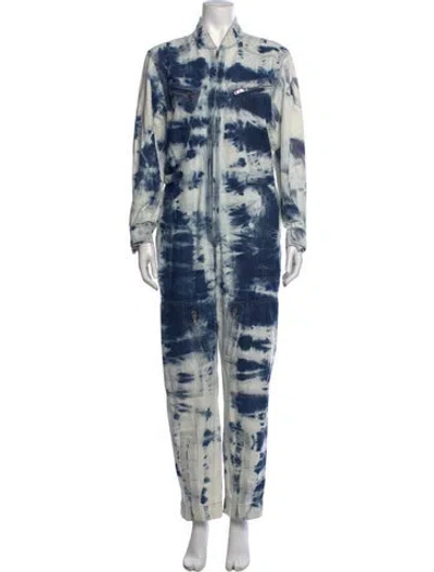 Pre-owned Stella Mccartney Tie-dye Print Jumpsuit In Blue