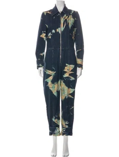 Pre-owned Stella Mccartney Tie-dye Print Jumpsuit In Green