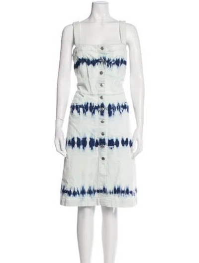 Pre-owned Stella Mccartney Tie-dye Print Midi Length Dress In Blue
