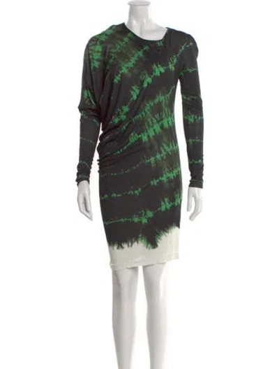 Pre-owned Stella Mccartney Tie-dye Print Mini Dress In Green