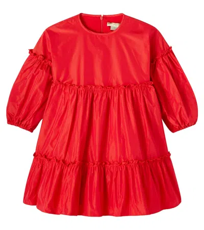 Stella Mccartney Kids' Tiered Taffetta Dress In Red