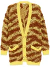 Stella Mccartney Tiger-pattern Bouclé Cardigan In Yellow