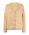 Stella Mccartney Tiger-pattern Knitted Cardigan In Nude