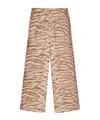 Stella Mccartney Tiger Print Wide-leg Silk Pants In Nude
