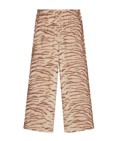 STELLA MCCARTNEY TIGER-PATTERNED HIGH-WAIST WIDE-LEG PANTS
