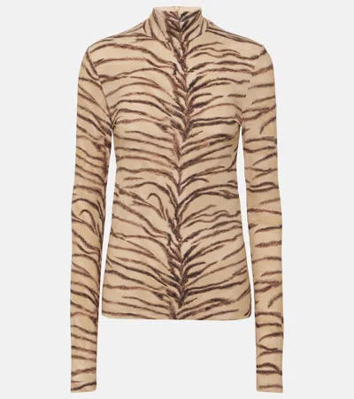 Stella Mccartney Bedrucktes Top Aus Jersey In Beige