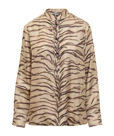 STELLA MCCARTNEY STELLA MCCARTNEY TIGER-PRINTED BUTTON-UP SHIRT