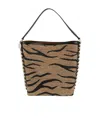 Stella Mccartney Tiger Stripe Printed Top Handle Bag In Brown