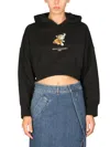 Stella Mccartney Cropped Tiger Graphic Hooded Sweatshirt