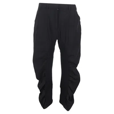 Stella Mccartney Tina Ruched Trousers In Black Wool