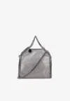 Stella Mccartney Silver-tone Grey Bag With Decorative Stitching And Chain Strap In Silver