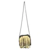 Stella Mccartney Tiny Falabella Fringe Detail Fold Over Tote Bag In Metallic Gold Polyester In Gold
