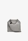 Stella Mccartney Silver-tone Grey Bag With Decorative Stitching And Chain Strap In Gray