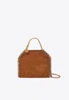 Stella Mccartney Tiny Falabella Suede Bag In Brown