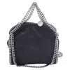 Stella Mccartney Tiny Falabella Tote Bag In Black Shaggy Deer In Blue