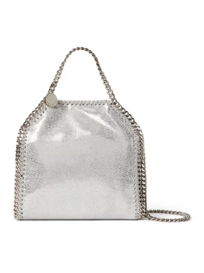 Stella Mccartney Tiny Falabella Tote Bag In Silver