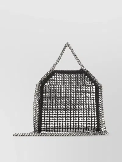 Stella Mccartney Tiny Mirror Hotfix Mesh Chain Bag In Black
