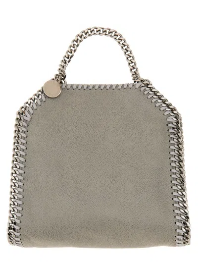 Stella Mccartney Tiny Structured Shoulder Bag With Unique Chain Trim In Gray