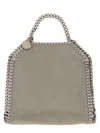Stella Mccartney Tiny Structured Shoulder Bag With Unique Chain Trim In Gray