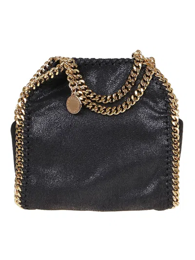 Stella Mccartney Tiny Tote Eco Shaggy Deer W/gold Color Chain In Black