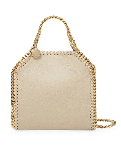 Stella Mccartney Tiny Tote Eco Shaggy Deer W/gold Color Chain In Butter Cream