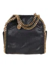 Stella Mccartney Tiny Tote Falabella With Silver Chain In Black