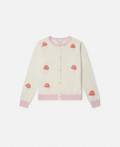 Stella Mccartney Toadstool Knitted Crewneck Cardigan In White