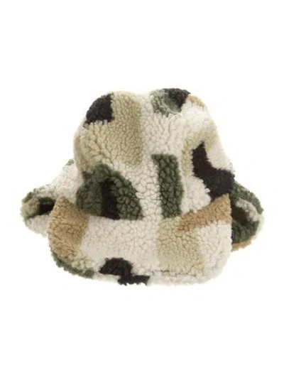 Pre-owned Stella Mccartney Babies' Toddler Boys' Patterned Shearling Hat In Green