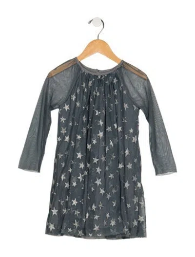Pre-owned Stella Mccartney Babies' Toddler Girl's Long Sleeve Printed Dress In Blue