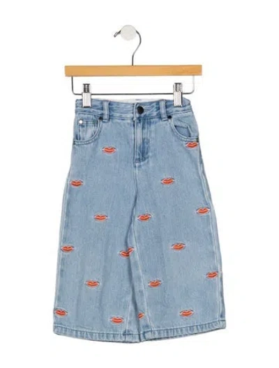 Pre-owned Stella Mccartney Babies' Toddler Girls Branded Embroidered Jeans In Blue