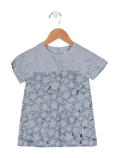 Pre-owned Stella Mccartney Babies' Toddler Girls' Embroidered Cutout Dress In Blue