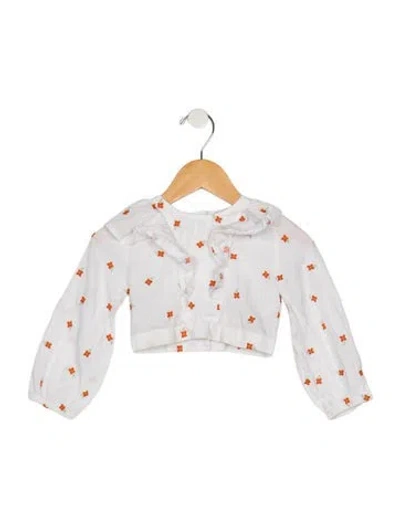 Pre-owned Stella Mccartney Babies' Toddler Girls' Embroidered Long Sleeve Shirt In White