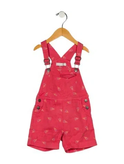 Pre-owned Stella Mccartney Babies' Toddler Girls' Embroidered Overalls In Red