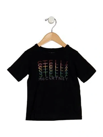 Pre-owned Stella Mccartney Babies' Toddler Girls Graphic Logo Print Short Sleeve Shirt In Black