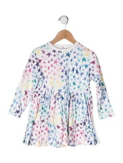 Pre-owned Stella Mccartney Babies' Toddler Girls' Graphic Printed Long Sleeve Dress In White
