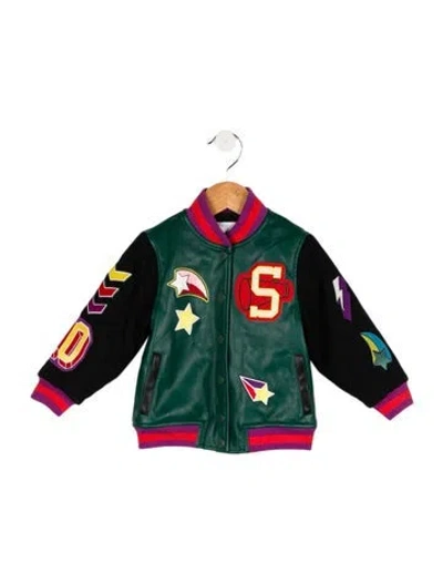 Pre-owned Stella Mccartney Babies' Toddler Girls' Graphic Varsity Jacket In Green