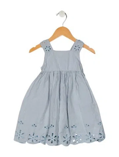 Pre-owned Stella Mccartney Babies' Toddler Girls' Linen Knee Length Dress In Blue