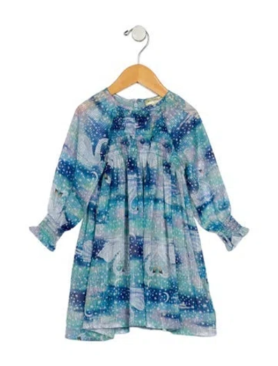 Pre-owned Stella Mccartney Babies' Toddler Girls' Long Sleeve Dress In Blue