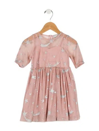 Pre-owned Stella Mccartney Babies' Toddler Girls' Mesh Pleated Dress In Pink