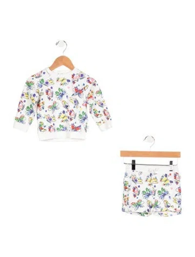 Pre-owned Stella Mccartney Babies' Toddler Girls' Multicolor Pattern Short Set In White