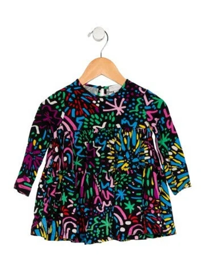 Pre-owned Stella Mccartney Babies' Toddler Girls Pattern Printed Button Closure Dress In Black