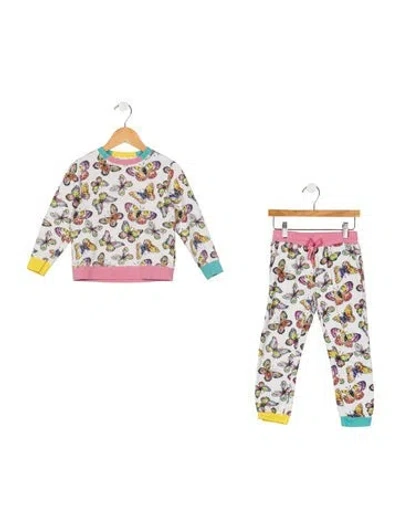 Pre-owned Stella Mccartney Babies' Toddler Girls Pattern Printed Drawstring Closure Pajama Set In White