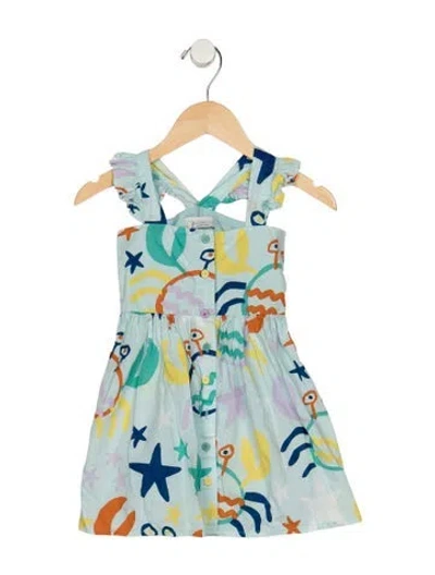 Pre-owned Stella Mccartney Babies' Toddler Girls Pattern Printed Pleated Dress In Blue