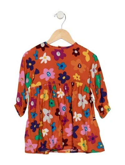 Pre-owned Stella Mccartney Babies' Toddler Girls Pattern Printed Pleated Dress In Orange