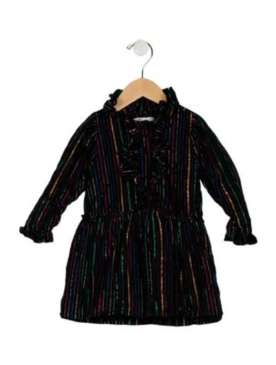 Pre-owned Stella Mccartney Babies' Toddler Girls Pattern Printed Ruffle Embellished Dress In Black