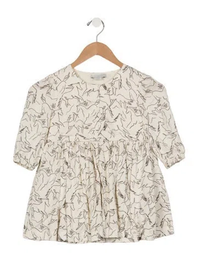 Pre-owned Stella Mccartney Babies' Toddler Girls' Pattern Short Sleeve Dress In Neutrals
