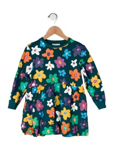 Pre-owned Stella Mccartney Babies' Toddler Girls'' Patterned Long Sleeve Dress In Green