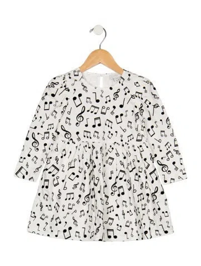 Pre-owned Stella Mccartney Babies' Toddler Girls Pleated Pattern Printed Dress In White