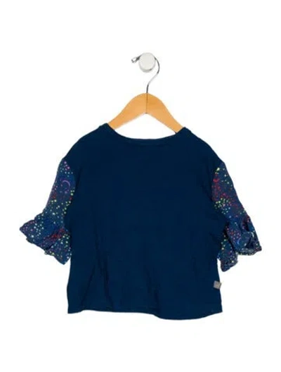 Pre-owned Stella Mccartney Babies' Toddler Girls' Print Short Sleeve Top In Blue