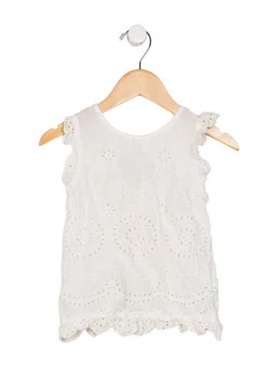 Pre-owned Stella Mccartney Babies' Toddler Girls' Ruffle Trim Sleeveless Top In White